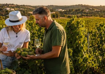 Cata de vinos Algarve y visita viñedos en Silves con viajeros disfrutando entre viñedos | TiToTravel