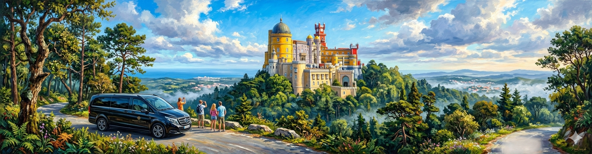 El colorido Palacio da Pena en la sierra de Sintra, destino principal de las excursiones privadas desde Lisboa con TiToTravel.